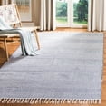 thumbnail image 1 of SAFAVIEH Montauk Karlene Geometric Striped Cotton Area Rug, Ivory/Navy, 8' x 8' Square, 1 of 7