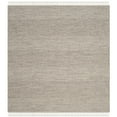 thumbnail image 1 of SAFAVIEH Montauk Karlene Geometric Striped Cotton Area Rug, Ivory/Steel Grey, 6' x 6' Square, 1 of 8