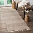 thumbnail image 1 of SAFAVIEH Montauk Karlene Geometric Striped Cotton Runner Rug, Ivory/Steel Grey, 2'3" x 14', 1 of 6