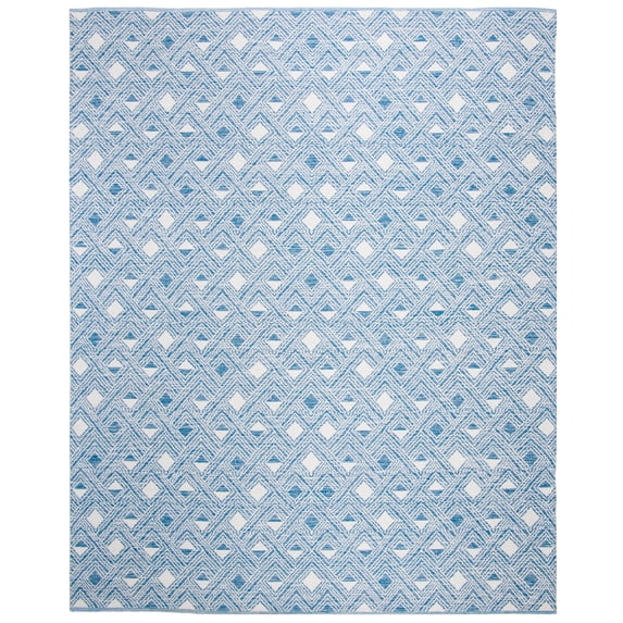 SAFAVIEH Montauk Katee Geometric Diamonds Area Rug, Blue/Ivory, 8' x 10'