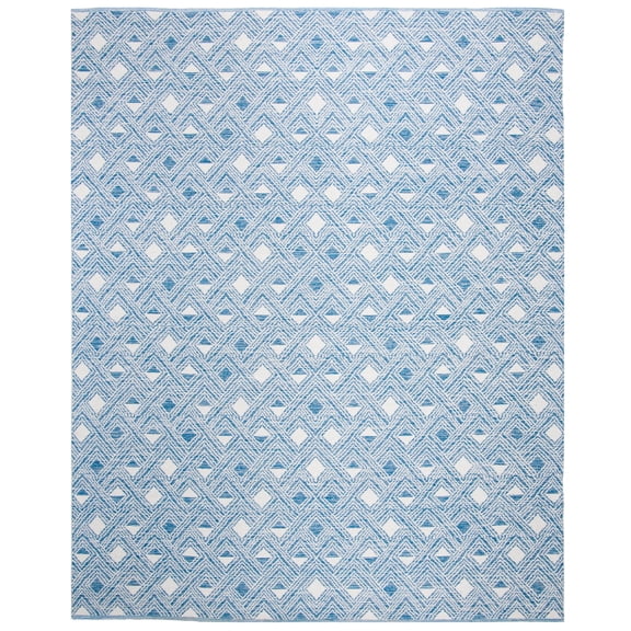 SAFAVIEH Montauk Katee Geometric Diamonds Area Rug, Blue/Ivory, 8' x 10'