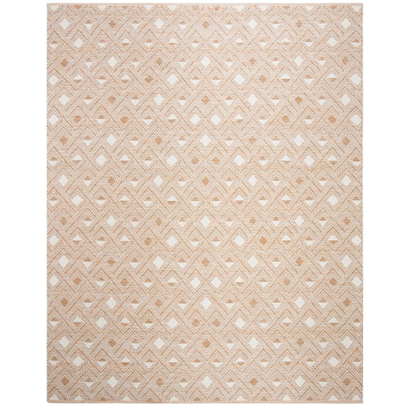 SAFAVIEH Montauk Katee Geometric Diamonds Area Rug, Peach/Ivory, 5' x 8'