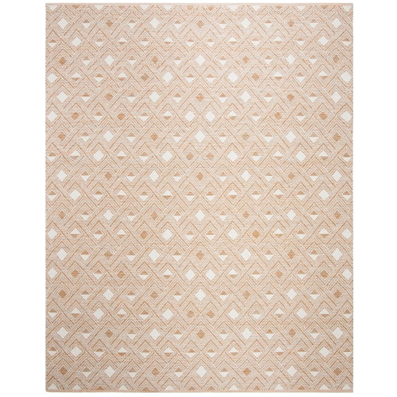 SAFAVIEH Montauk Katee Geometric Diamonds Area Rug, Peach/Ivory, 8' x 10'