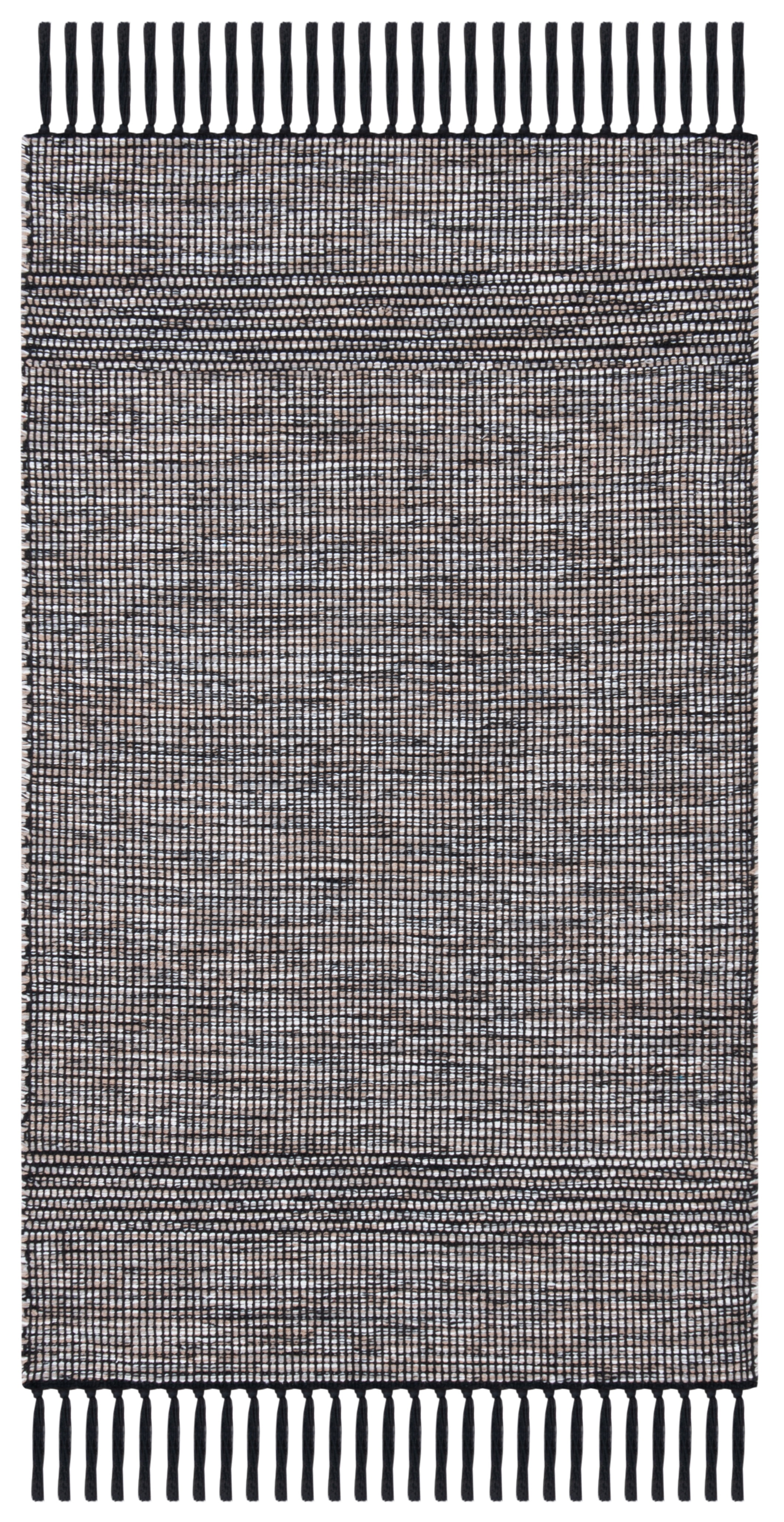 Beige and Ivory Handwoven Cotton Rectangular Area Rug