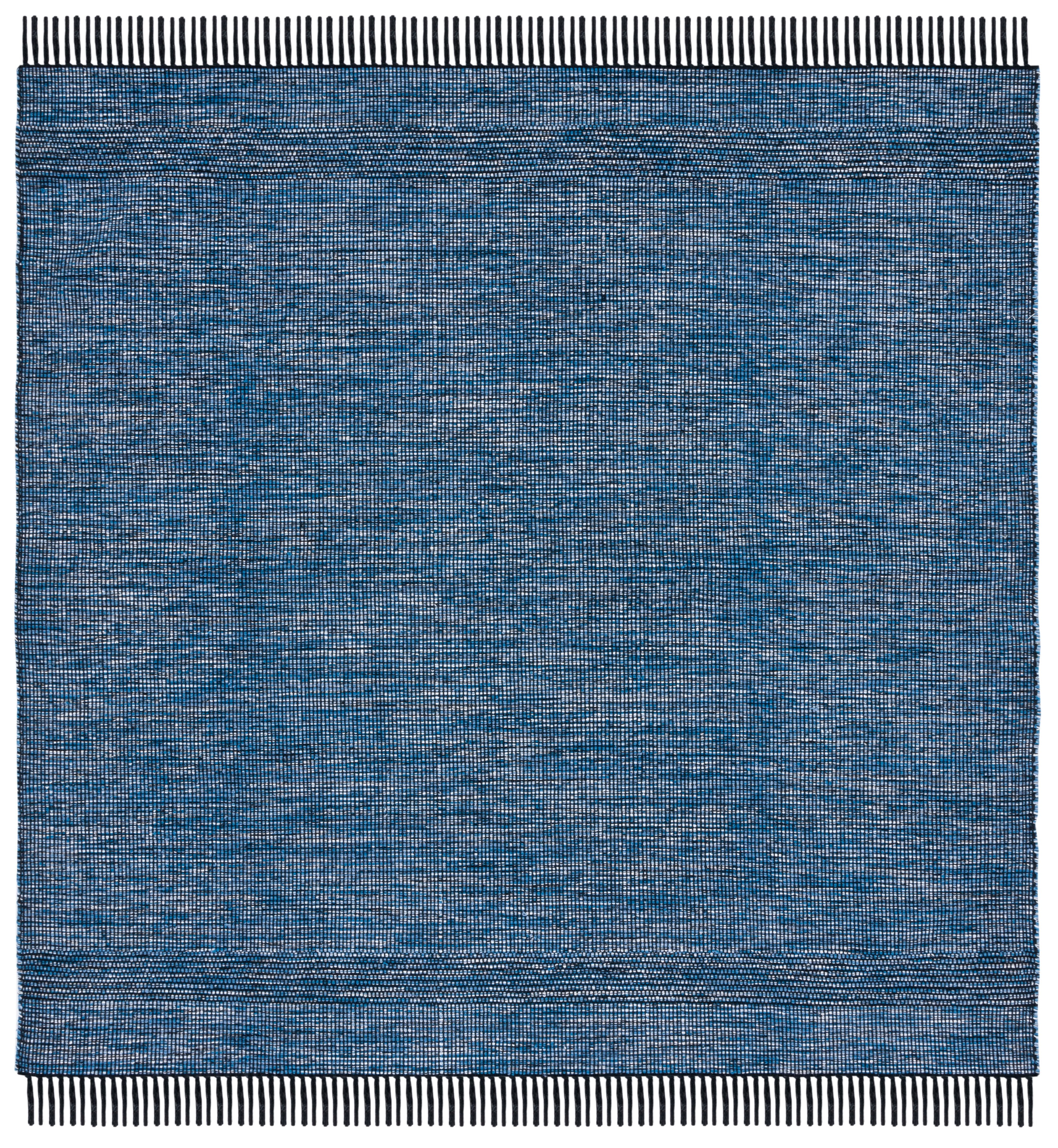 Coastal Charm Handwoven Black Cotton 6' Square Rug