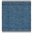 thumbnail image 1 of SAFAVIEH Montauk Kelsey Distressed Cotton Area Rug, Blue/Black, 6' x 6' Square, 1 of 8