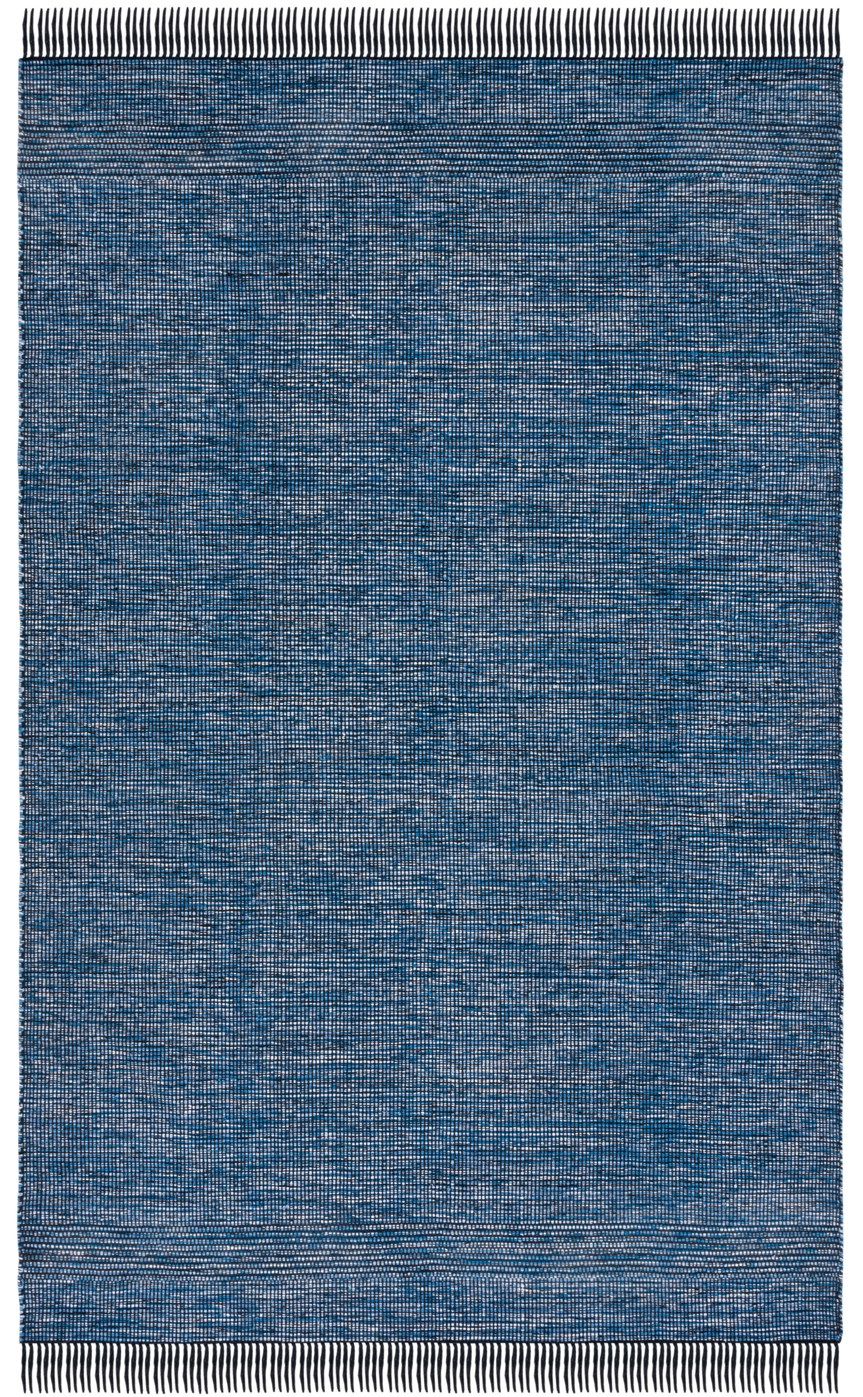 SAFAVIEH Montauk Kelsey Distressed Cotton Area Rug, Blue/Black, 6' x 9'