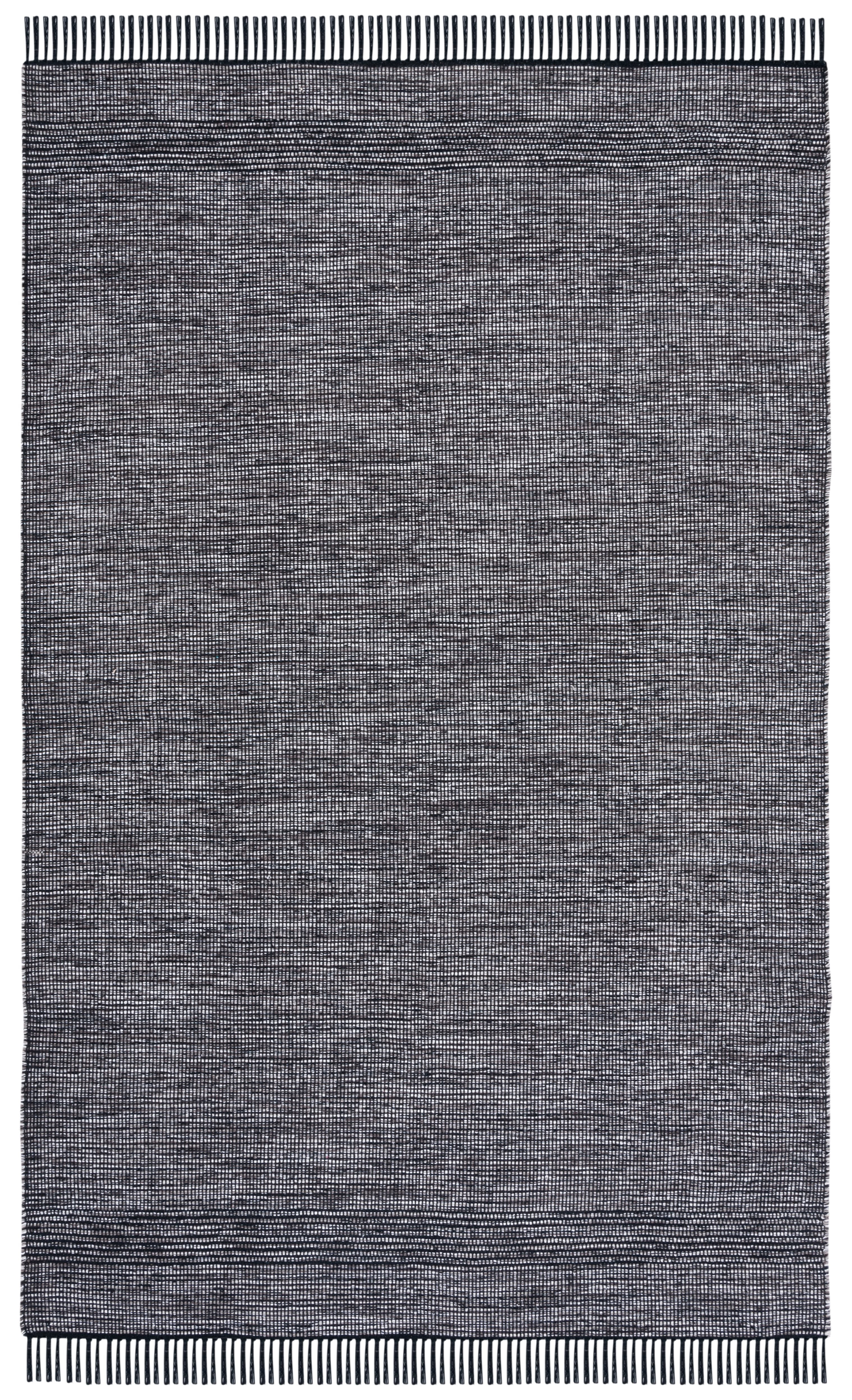 SAFAVIEH Montauk Kelsey Distressed Cotton Area Rug, Charcoal/Black, 5' x 8'