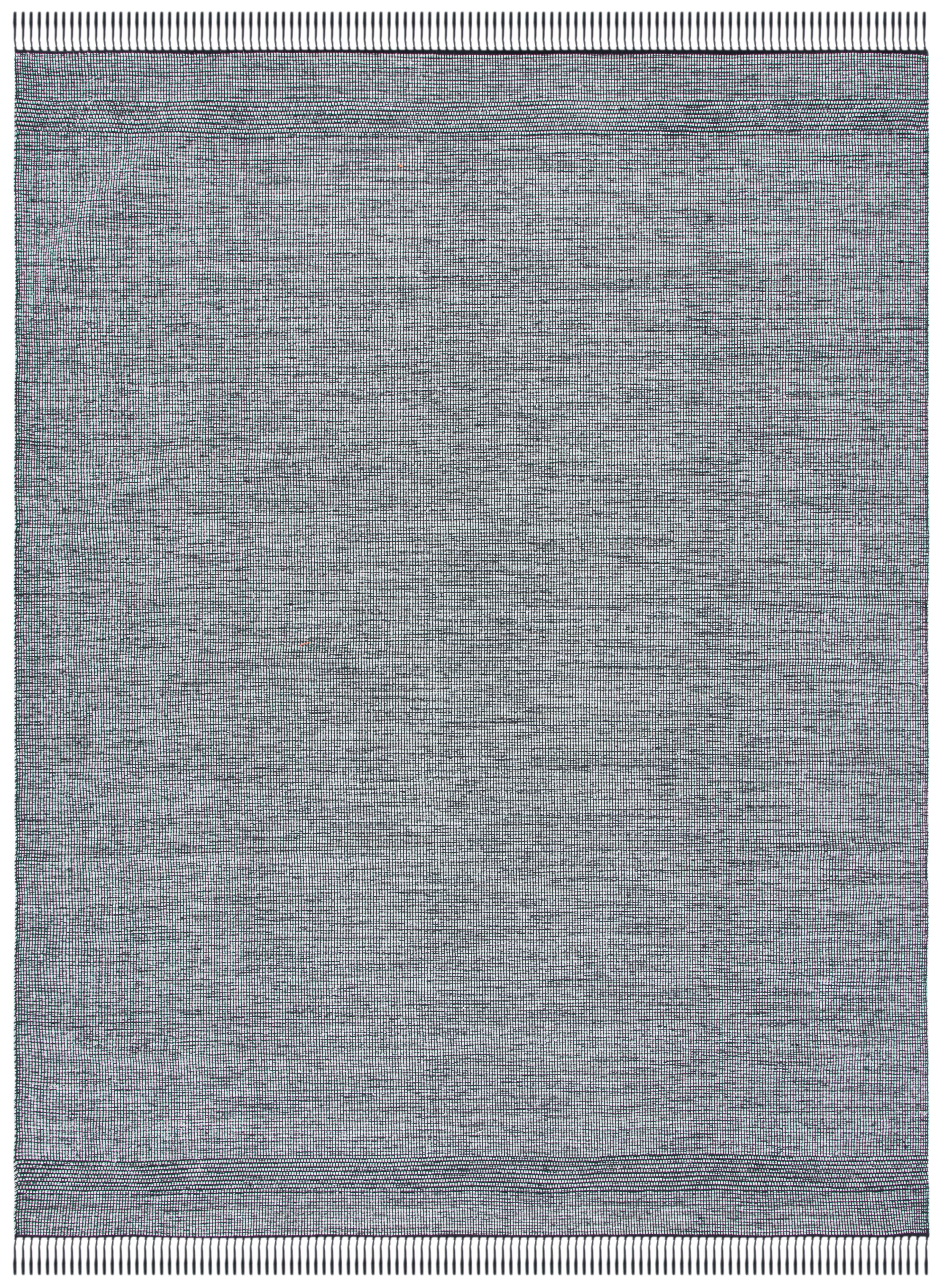 SAFAVIEH Montauk Kelsey Distressed Cotton Area Rug, Light Green/Black, 8' x 10'