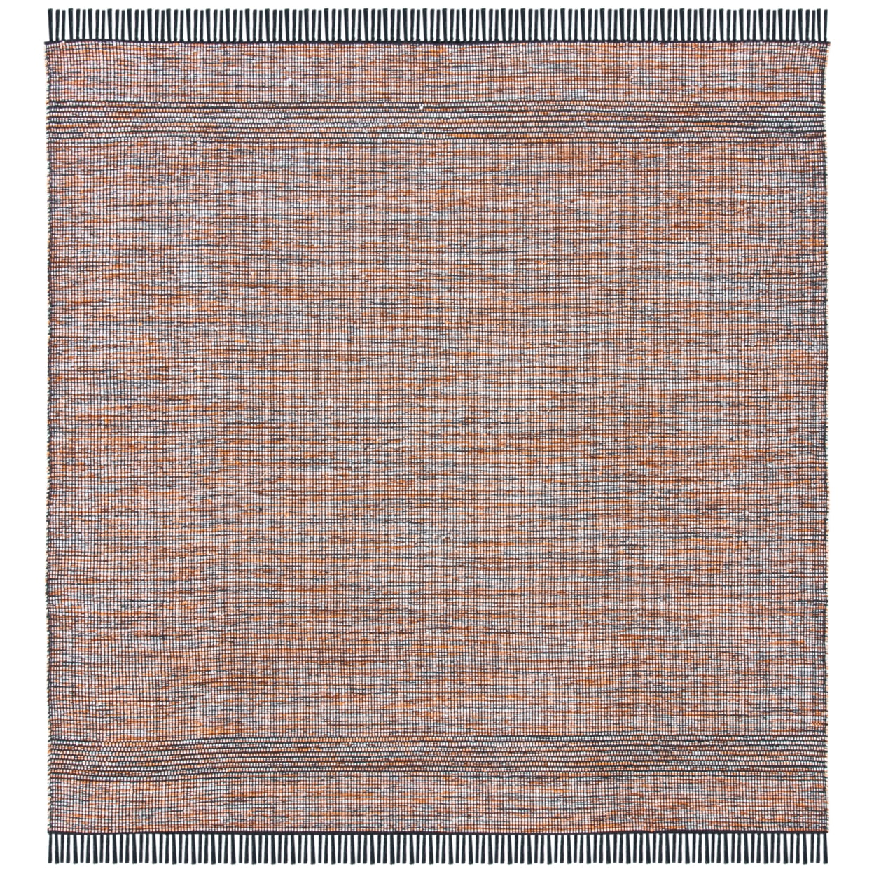 Montauk Black and Orange Handwoven Cotton Area Rug