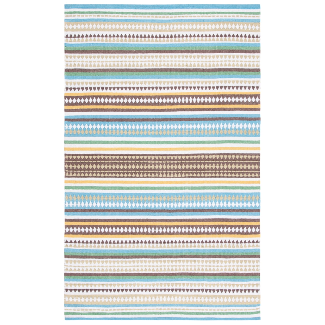 Handmade Light Blue Cotton Flat Woven Square Rug
