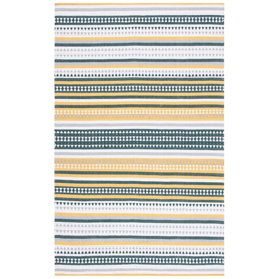 SAFAVIEH Montauk Kenyon Southwestern Cotton Area Rug, Yellow/Ivory, 3' x 5'