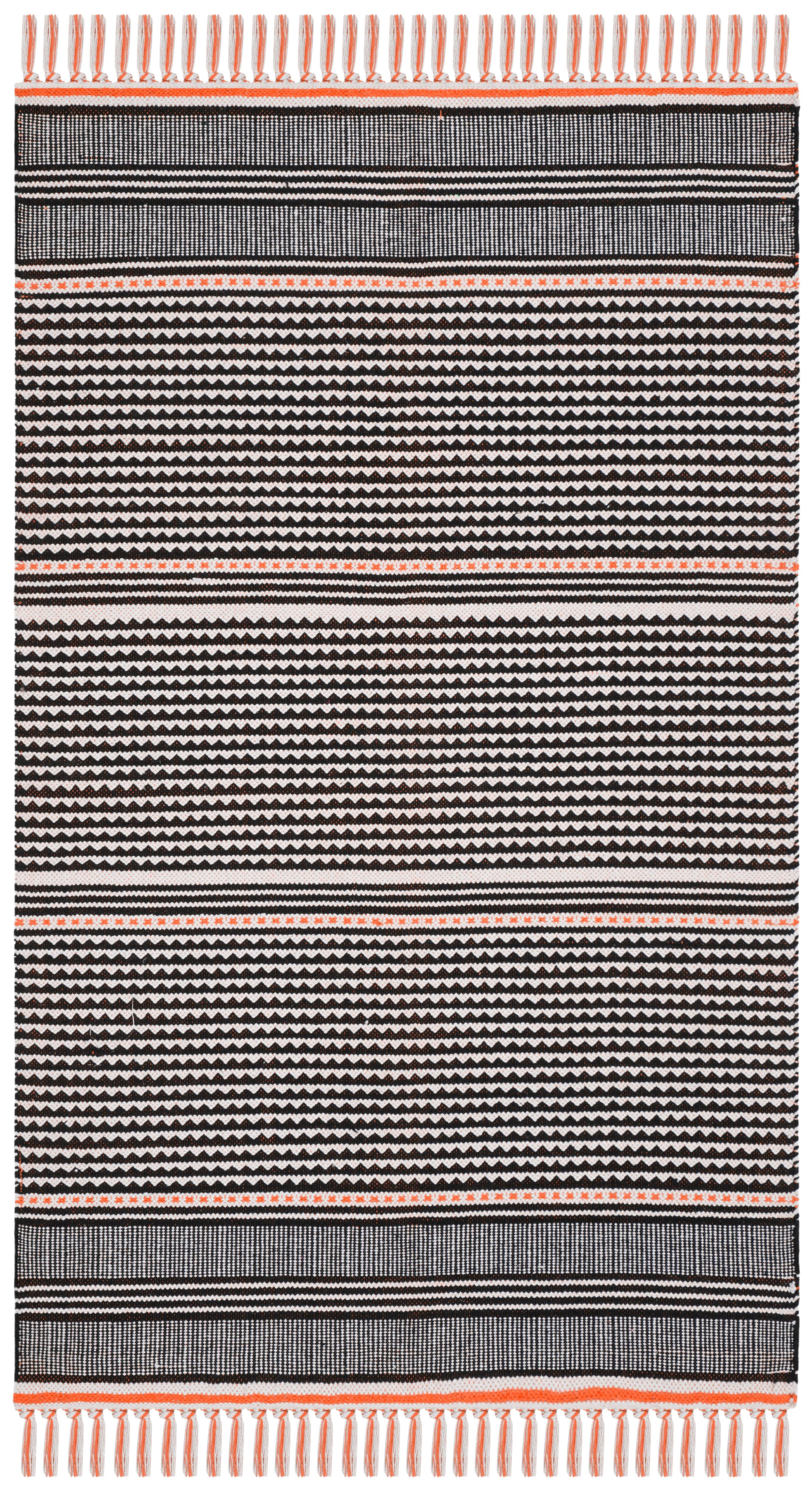 Coastal Charm Red Cotton Blend 3' x 5' Flat Woven Area Rug