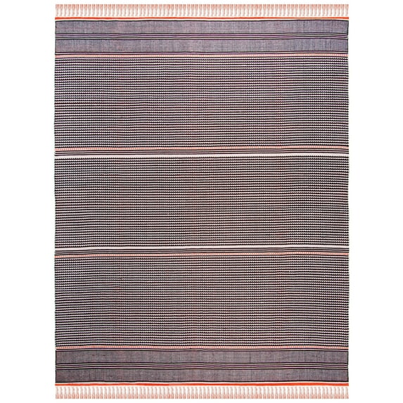 SAFAVIEH Montauk Kiana Striped Area Rug, Orange/Multi, 8' x 10'