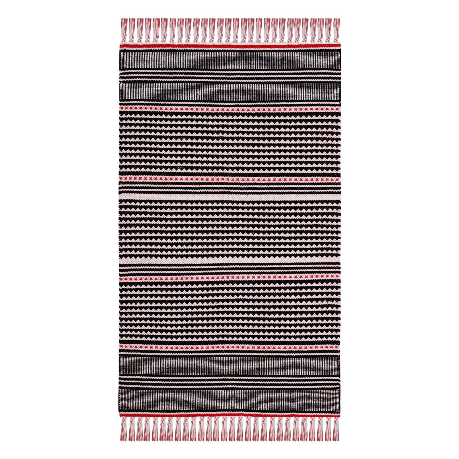 Coastal Breeze Red Cotton 8' x 10' Handwoven Flatweave Area Rug