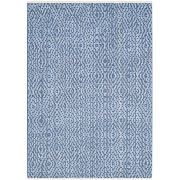 SAFAVIEH Montauk Kimberlyn Geometric Cotton Area Rug, Blue/Ivory, 6' x 9'