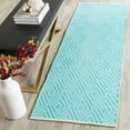 thumbnail image 1 of SAFAVIEH Montauk Kimberlyn Geometric Diamond Cotton Runner Rug, Turquoise/Ivory, 2'3" x 7', 1 of 5