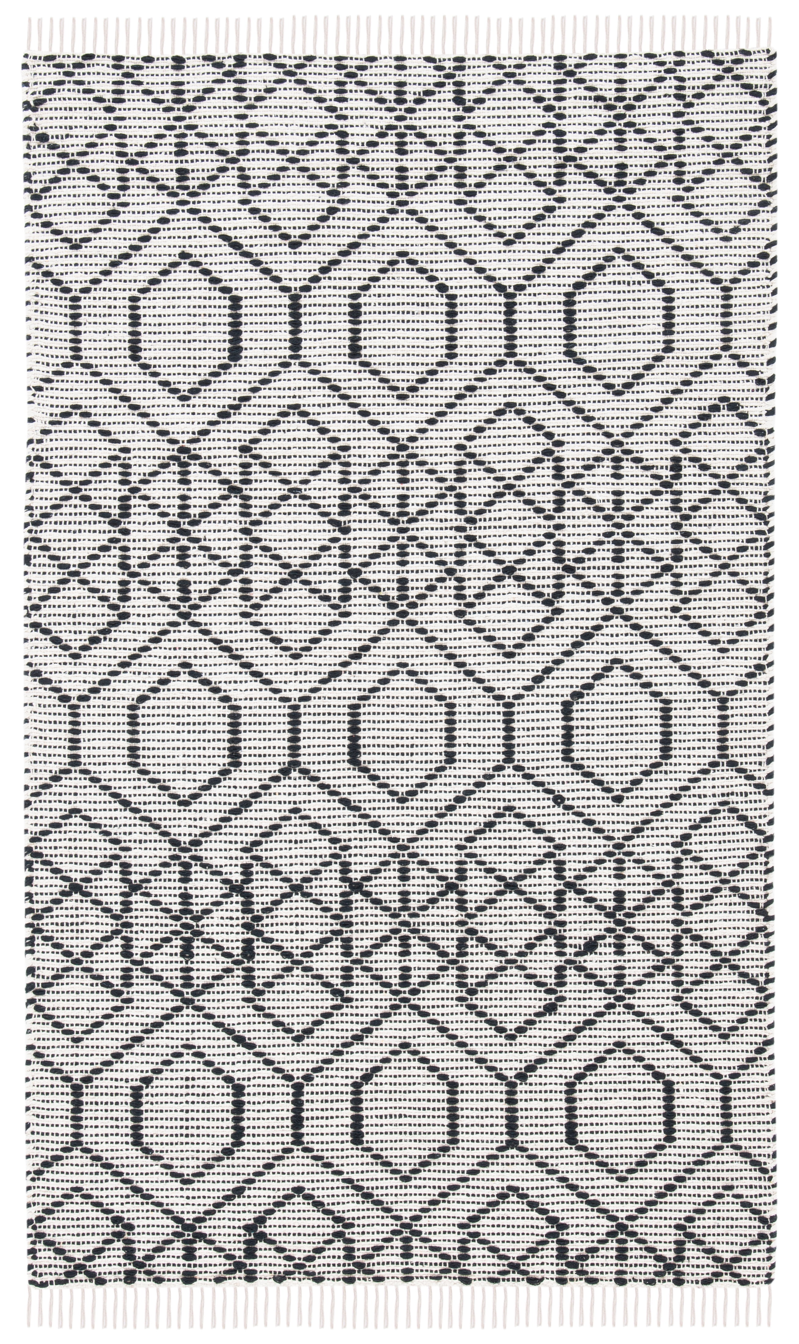 SAFAVIEH Montauk Lars Geometric Cotton Area Rug, Black/Beige, 3' x 5'