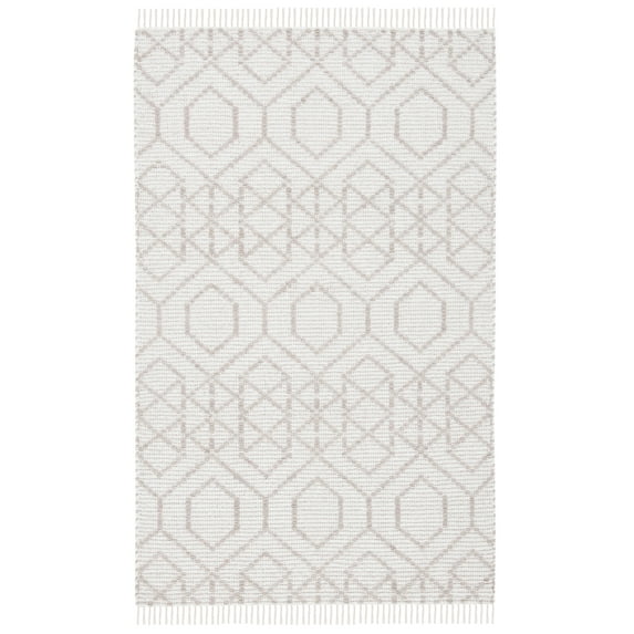 SAFAVIEH Montauk Lars Geometric Cotton Area Rug, Brown/Beige, 4' x 6'