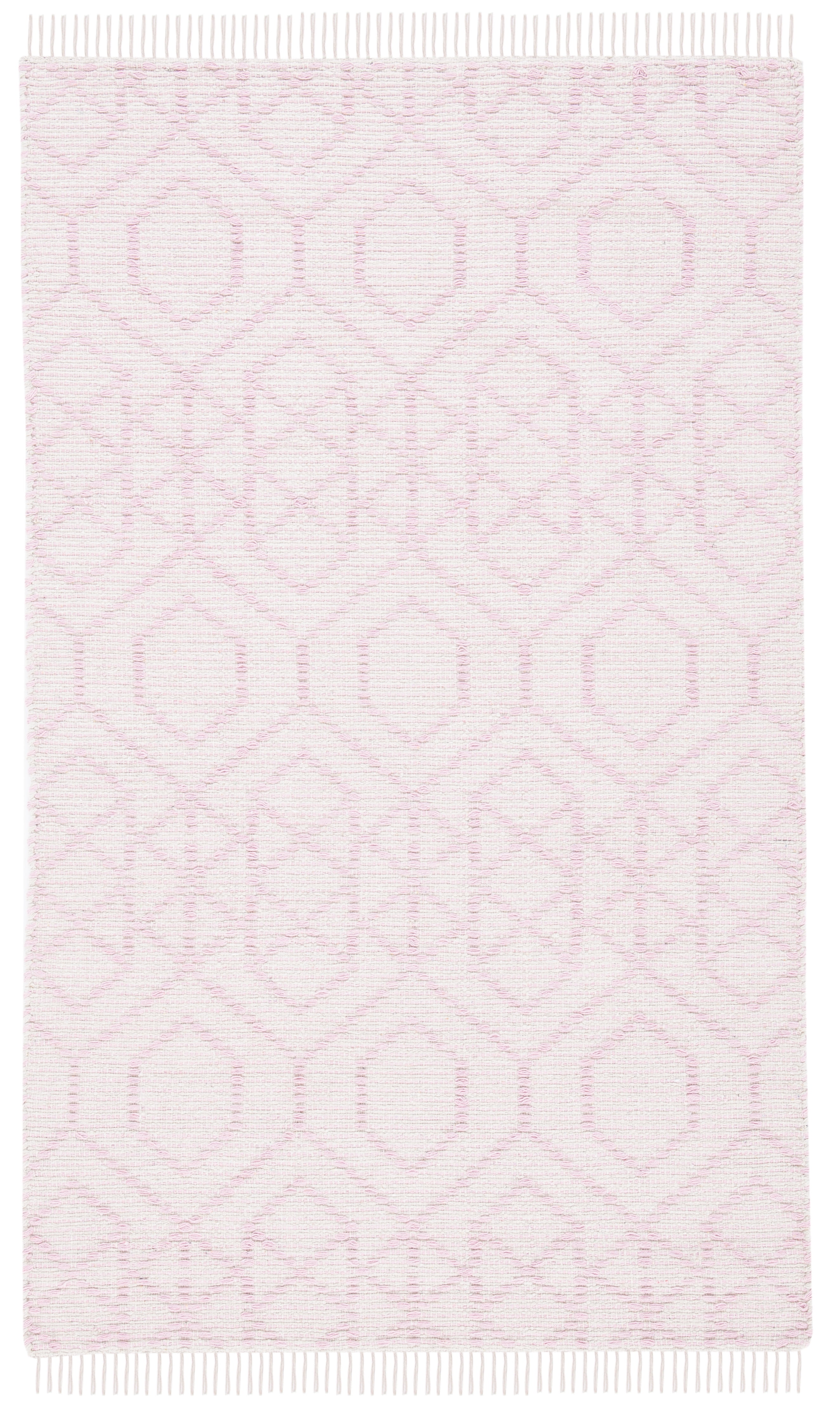 SAFAVIEH Montauk Lars Geometric Cotton Area Rug, Pink/Ivory, 3' x 5'