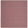 thumbnail image 1 of SAFAVIEH Montauk Lavern Geometric Cotton Area Rug, Ivory/Red, 6' x 6' Square, 1 of 10