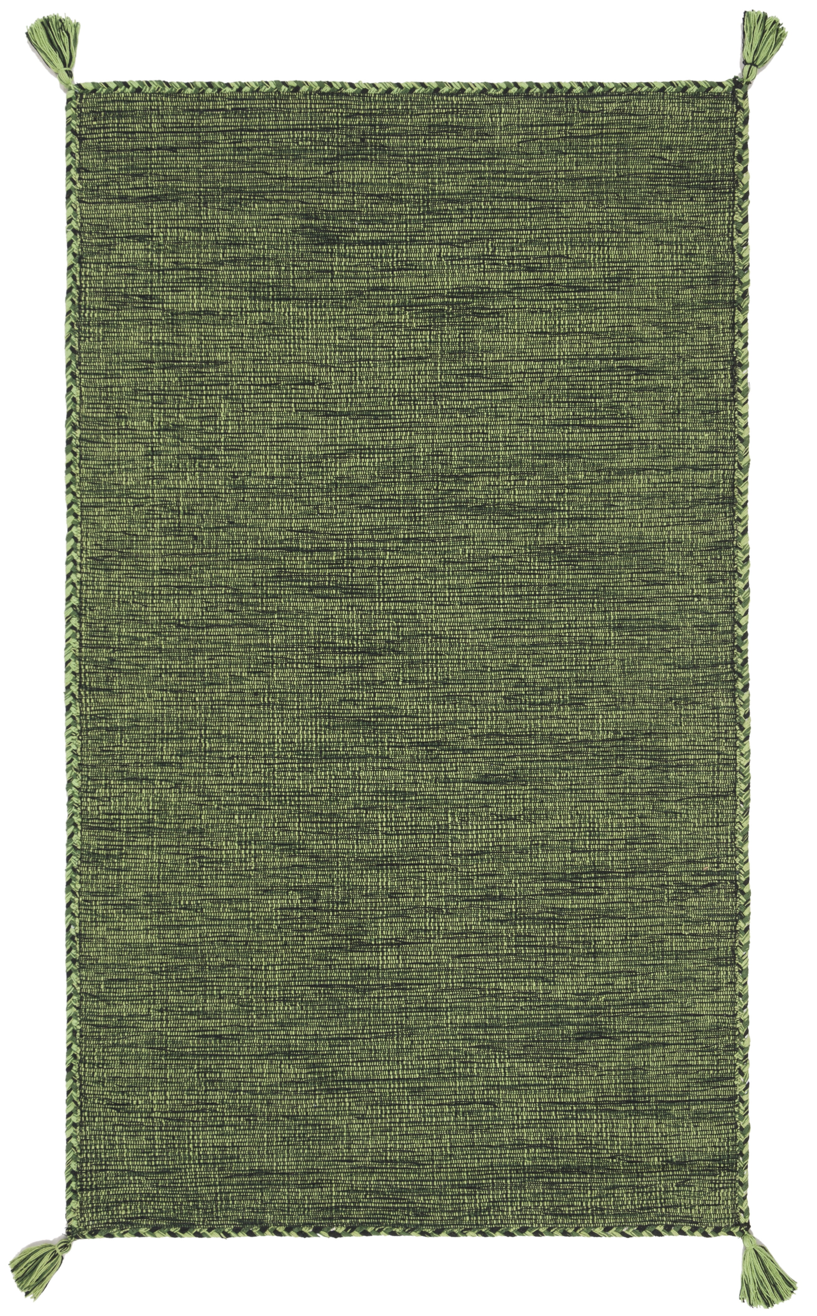 Montauk Green Handwoven Cotton 4' x 6' Area Rug