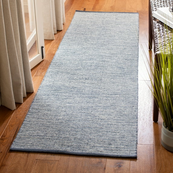 Safavieh Montauk Bernadine Solid Cotton Runner Rug, Navy/Blue, 2'3" x 12'
