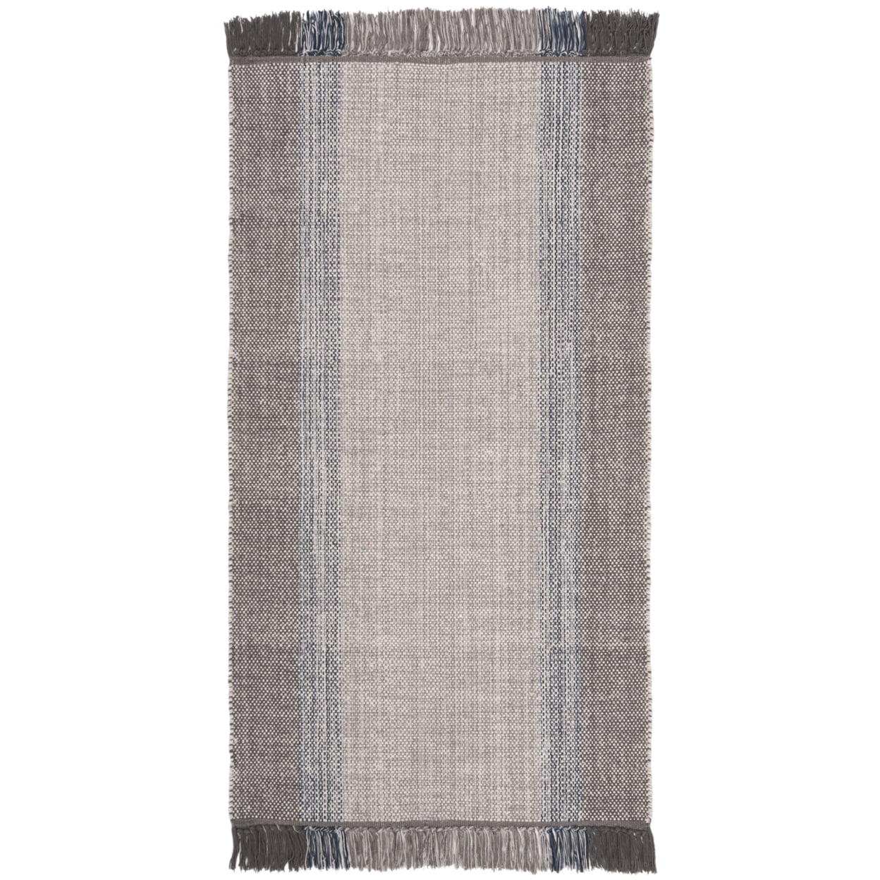 Montauk Gray and Blue Handwoven Cotton Area Rug