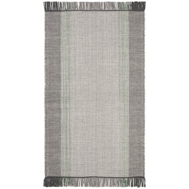 SAFAVIEH Montauk Sharlene Solid Cotton Area Rug, Green/Grey, 2'3" x 4'