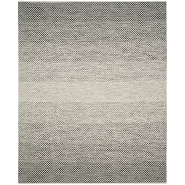 SAFAVIEH Montauk Vaughn Geometric Cotton Area Rug, Black/Ivory, 9' x 12'