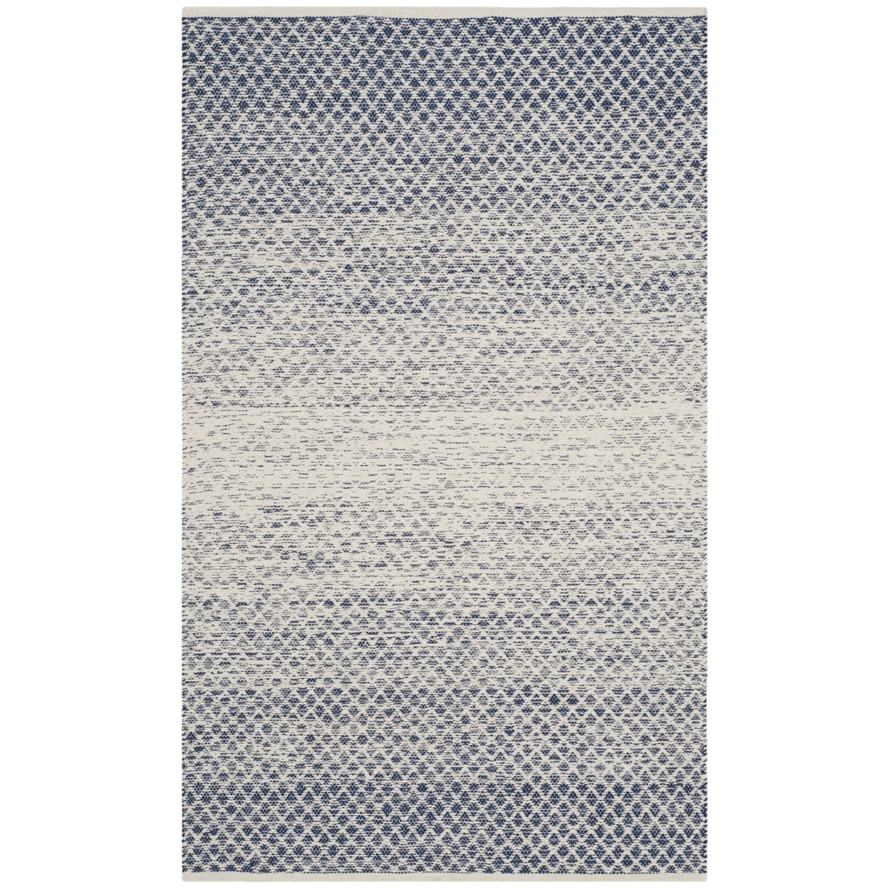 Coastal Charm Navy/Ivory Cotton Handwoven Area Rug - 2' 3" x 5'