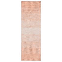 SAFAVIEH Montauk Vaughn Geometric Cotton Runner Rug, Orange/Ivory, 2'3" x 6'