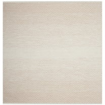 SAFAVIEH Montauk Vaughn Geometric Cotton Area Rug, Beige/Ivory, 8' x 8' Square