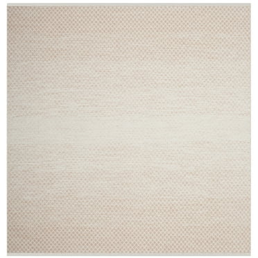 SAFAVIEH Montauk Vaughn Geometric Cotton Area Rug, Beige/Ivory, 8' x 8' Square