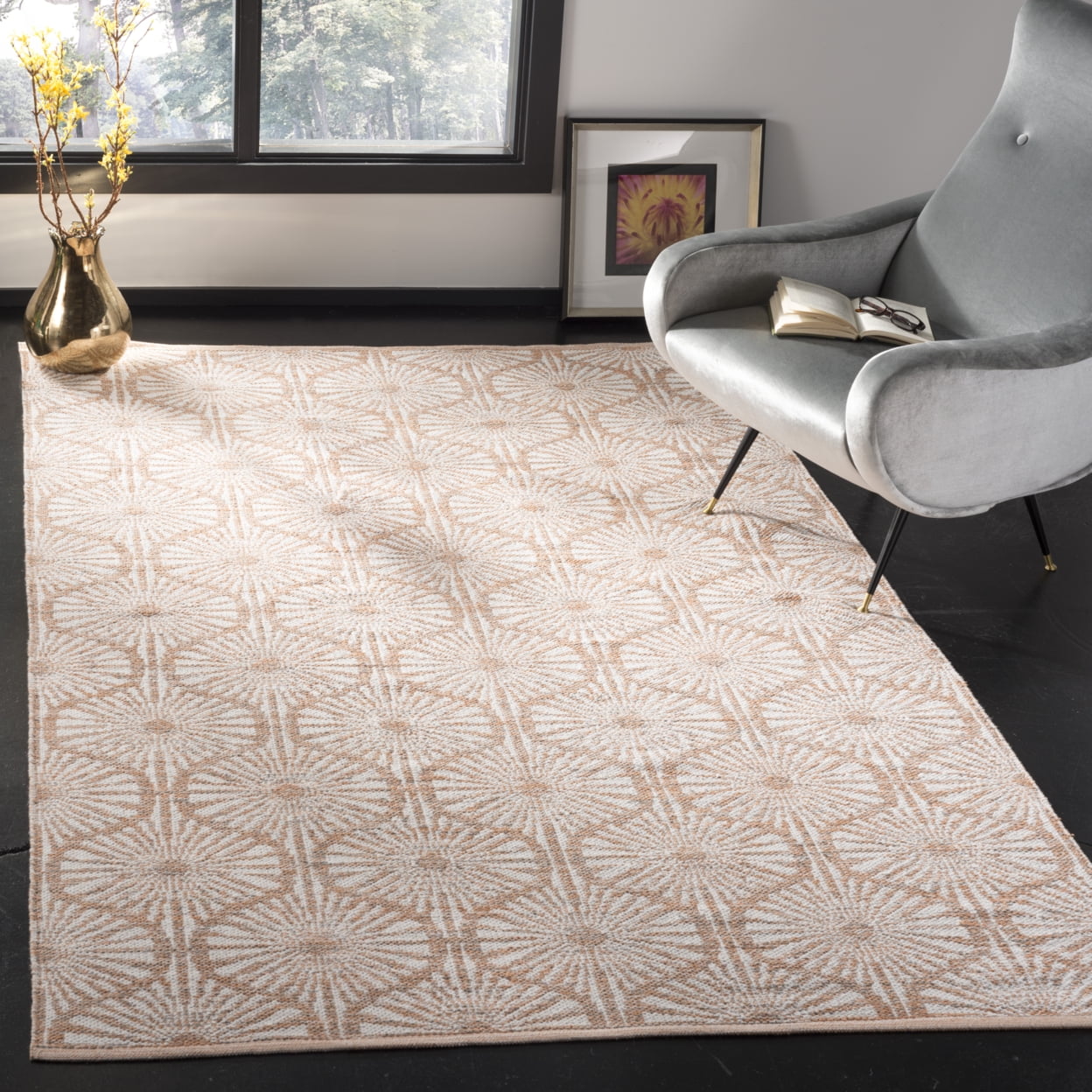 Handwoven Orange & Ivory Cotton Blend 27'' Runner Rug