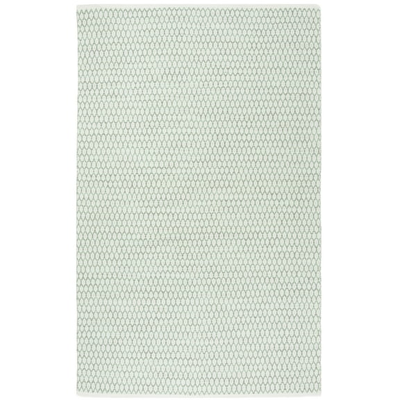 SAFAVIEH Montauk Crystal Geometric Cotton Area Rug, Light Green/Ivory, 10' x 14'