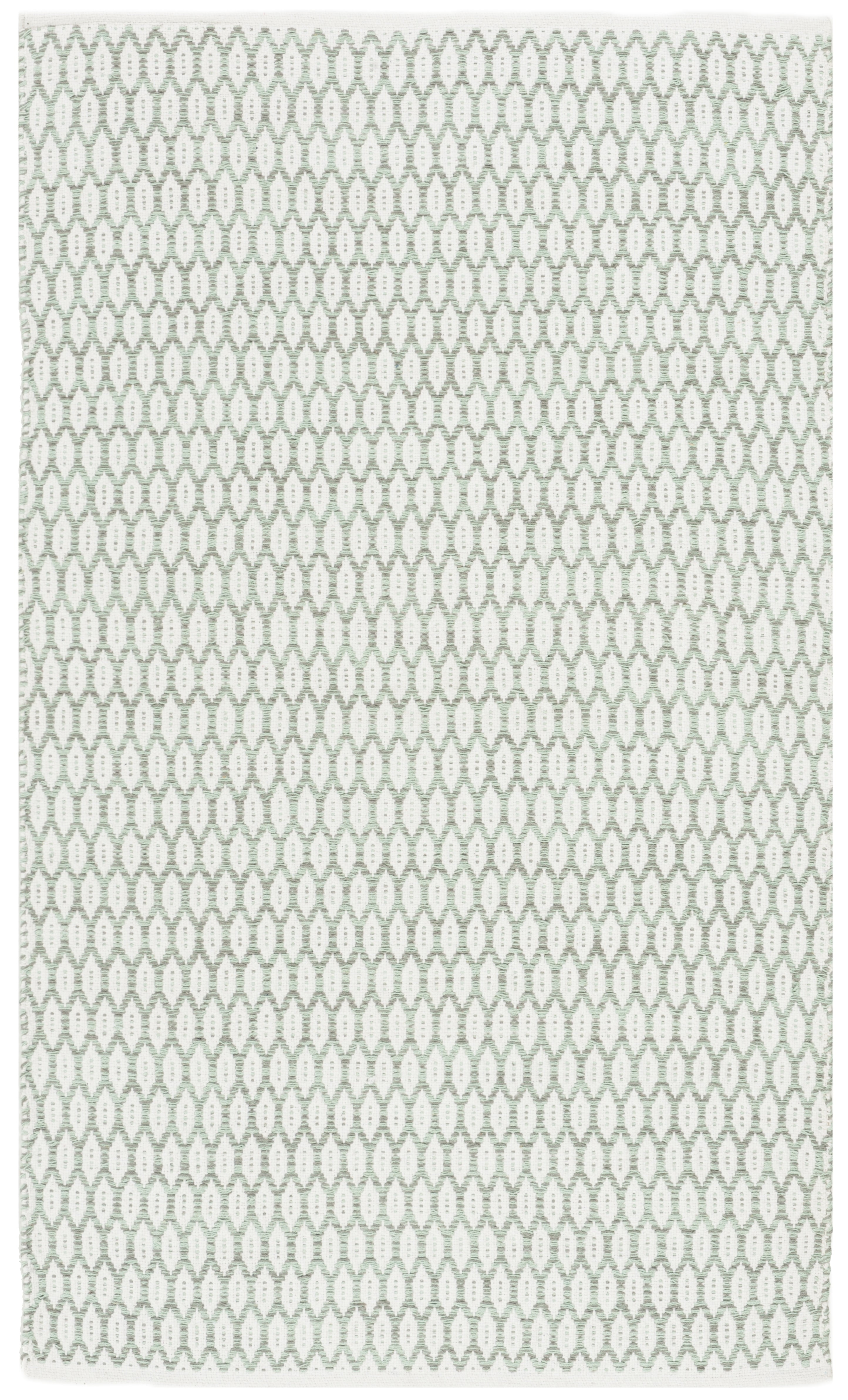 SAFAVIEH Montauk Crystal Geometric Cotton Area Rug, Light Green/Ivory, 4' x 6'