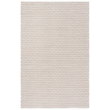SAFAVIEH Montauk Crystal Geometric Cotton Area Rug, Beige/Ivory, 6' x 9'