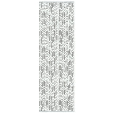 SAFAVIEH Montauk Rhoda Geometric Runner Rug, Charcoal/Ivory, 2'3" x 7'