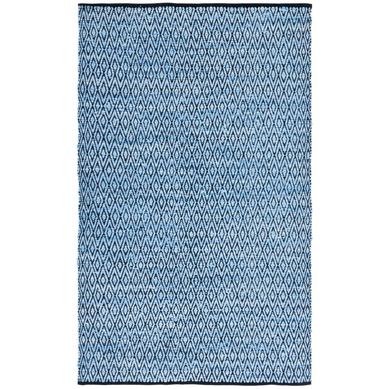 Montauk 5' x 8' Black and Green Handwoven Cotton Rug