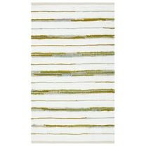 SAFAVIEH Montauk Rowena Striped Area Rug, Green/Ivory, 3' x 5'
