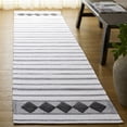thumbnail image 1 of Safavieh Montauk Foliage Striped Cotton Runner Rug, Dark Gray/Ivory, 2'3" x 9', 1 of 11
