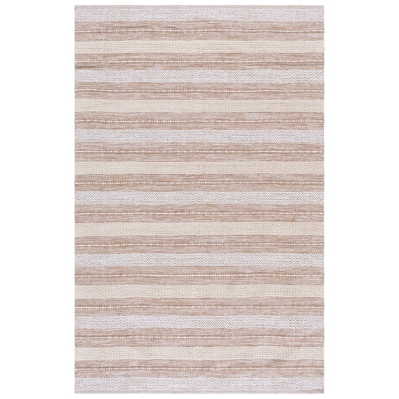 SAFAVIEH Montauk Marin Striped Cotton Area Rug, Beige/Ivory, 4' x 6'