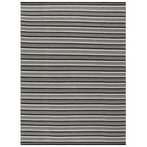SAFAVIEH Montauk Marta Striped Cotton Area Rug, Black/Ivory, 8' x 10'