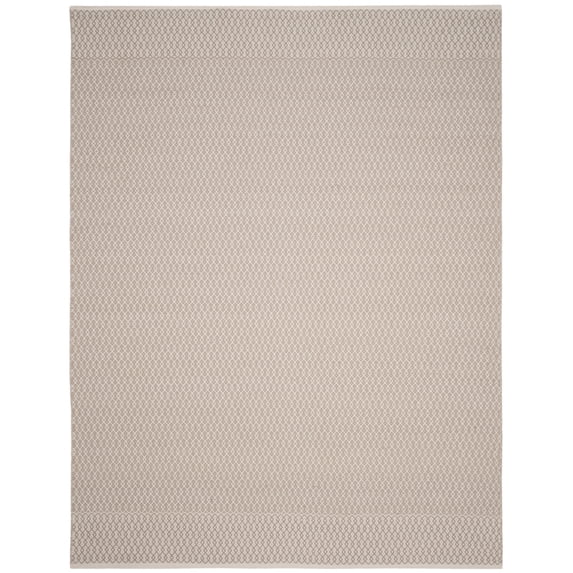 SAFAVIEH Montauk Nazca Geometric Cotton Area Rug, Ivory/Grey, 10' x 14'