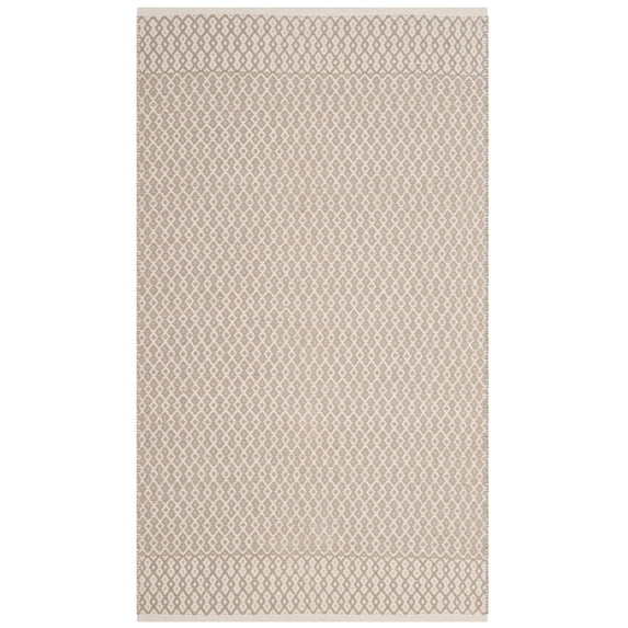 SAFAVIEH Montauk Nazca Geometric Cotton Area Rug, Ivory/Grey, 2'3" x 4'