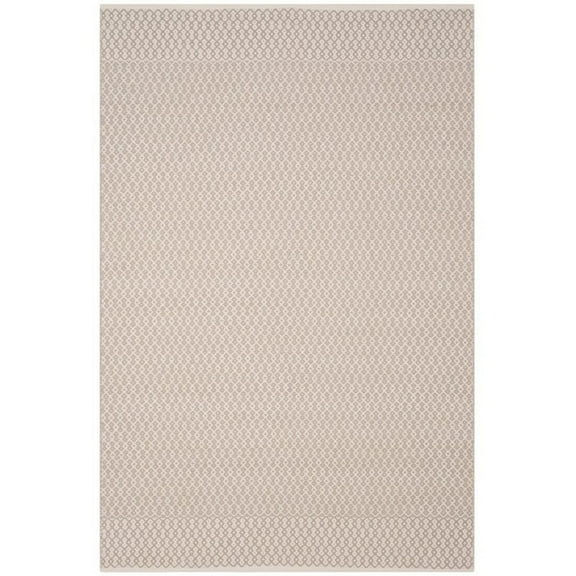 SAFAVIEH Montauk Nazca Geometric Cotton Area Rug, Ivory/Grey, 6' x 9'