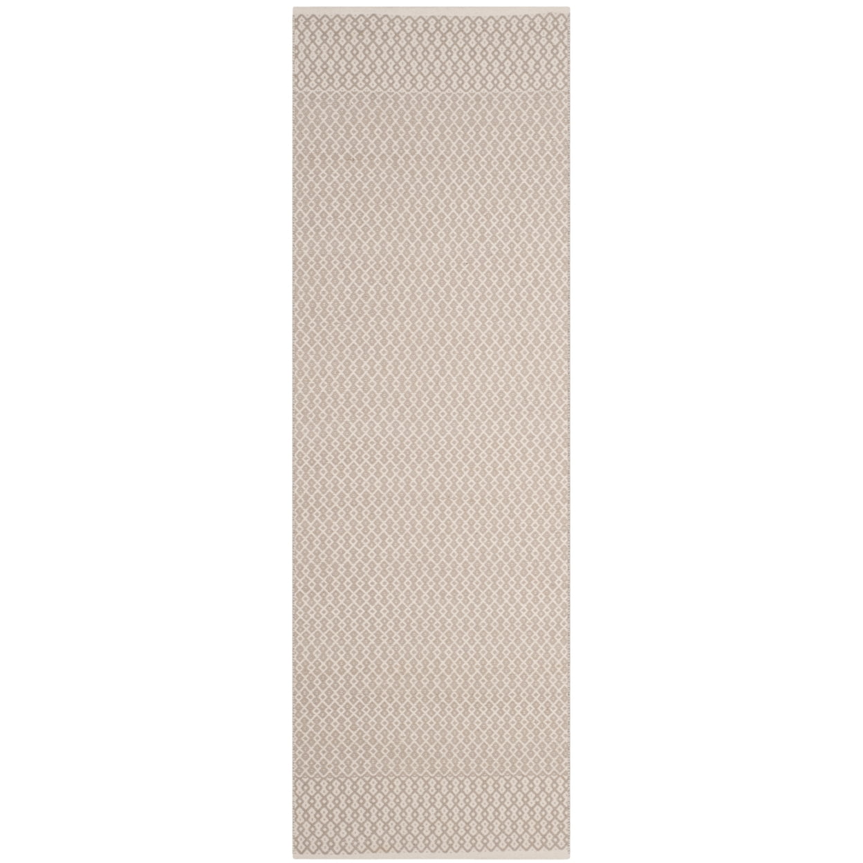 SAFAVIEH Montauk Nazca Geometric Cotton Runner Rug, Ivory/Grey, 2'3" x 10'