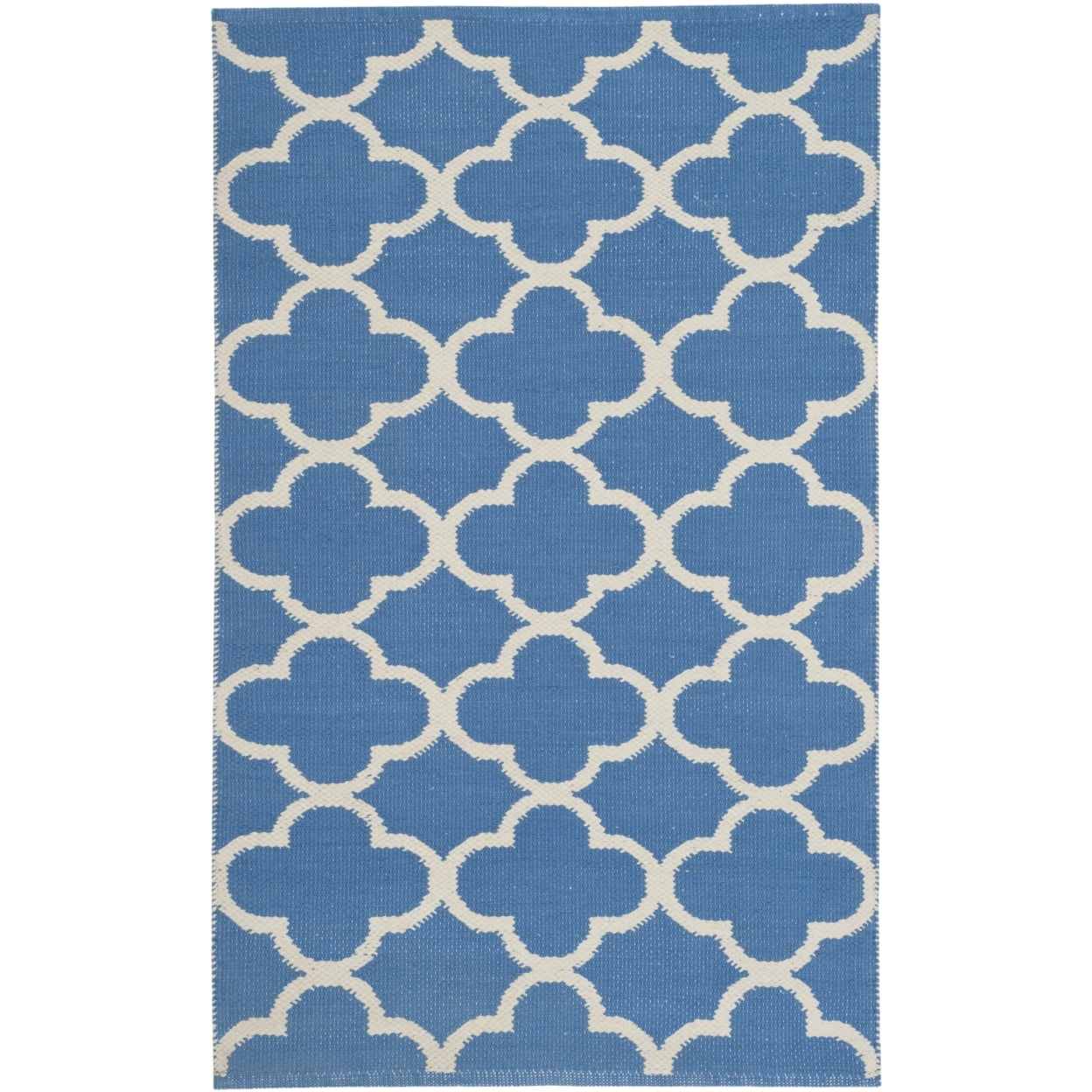 Ivory Cotton-Wool Blend Hand-Woven Flat Rug, 2'6" x 4'