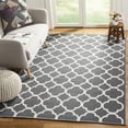 thumbnail image 1 of SAFAVIEH Montauk Nelson Geometric Cotton Area Rug, Dark Grey/Ivory, 6' x 6' Square, 1 of 7